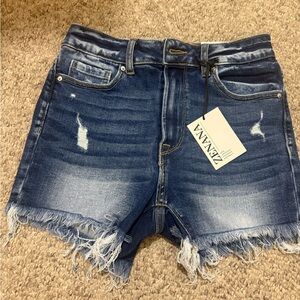 Zenana Outfitters Blue Denim Women Shorts